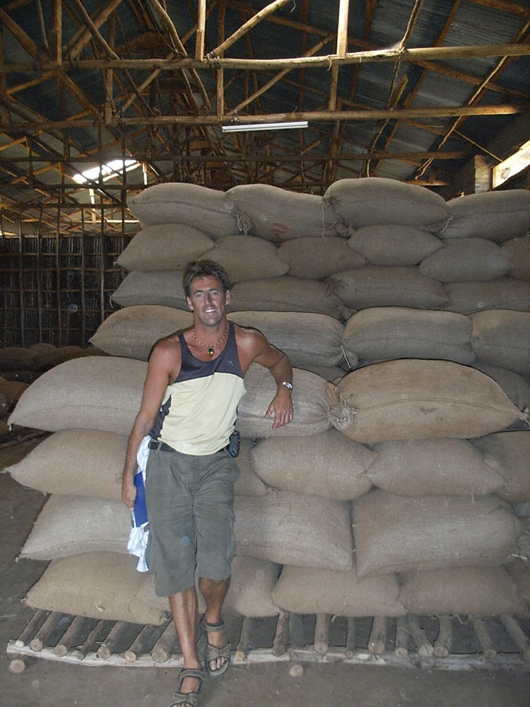 Marty with coffee ready for export