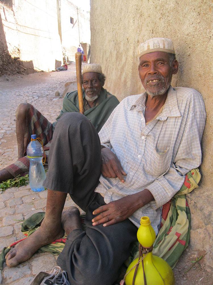 Mohamed and Abram enjoying some Khat on the streets of Harer
