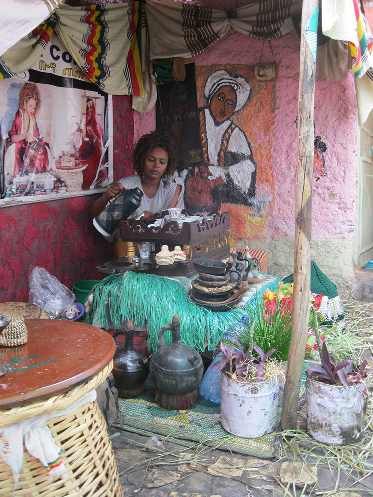 Hiruts Coffee Café Ethiopian style nestled amongst the streets of Harer